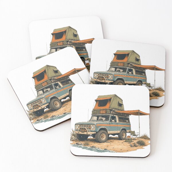 Item preview, Retro 4x4 Overland Truck Roof Tent Beach Camping designed and sold by Retro Surf & Roam.