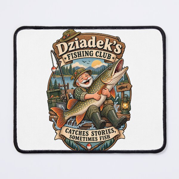 Item preview, Dziadek's Fishing Club Catches Stories Sometimes Fish - Funny Polish Grandpa Fishing Gift designed and sold by Neurospicy Trolls.
