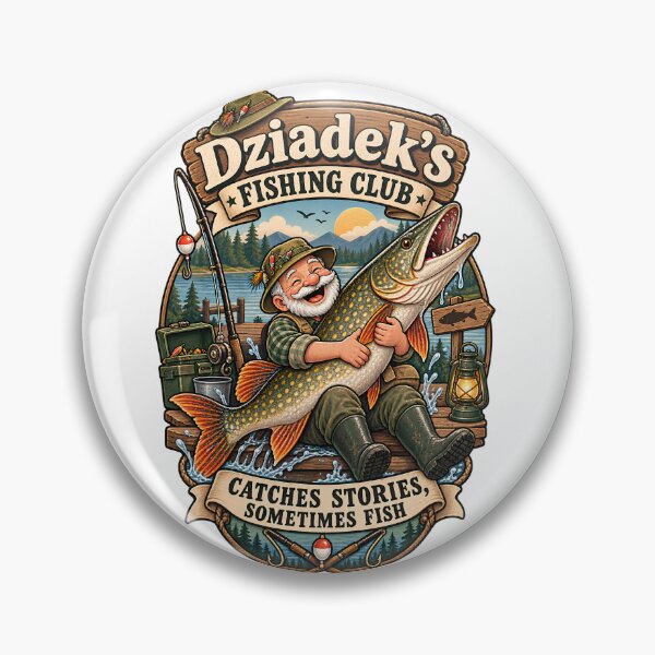Item preview, Dziadek's Fishing Club Catches Stories Sometimes Fish - Funny Polish Grandpa Fishing Gift designed and sold by Neurospicy Trolls.