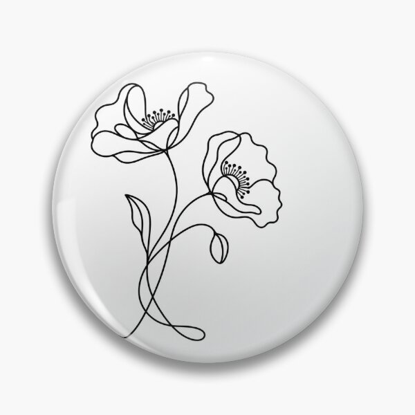 Artikelvorschau, Poppy Flowers Minimal Line Art entworfen und verkauft von LineArtDrawing.