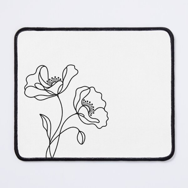 Item preview, Poppy Flowers Minimal Line Art designed and sold by LineArtDrawing.
