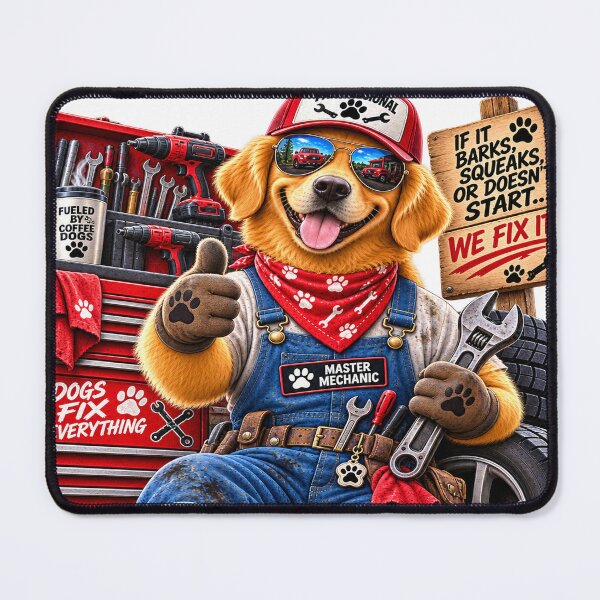 Item preview, Funny Dog Mechanic Master Mechanic Auto Repair Garage Gift designed and sold by TeeVibeHaus.