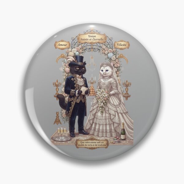 Item preview, Victorian Cat Wedding - Elegant French Romance & Feline Couple designed and sold by PetalsPaws.