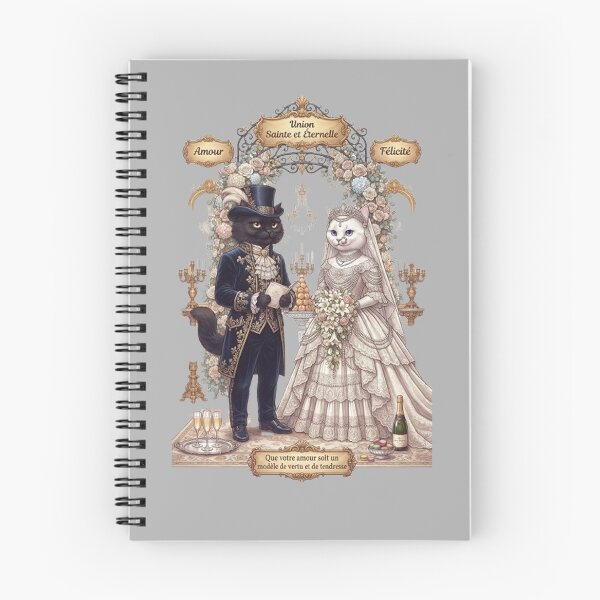 Item preview, Victorian Cat Wedding - Elegant French Romance & Feline Couple designed and sold by PetalsPaws.