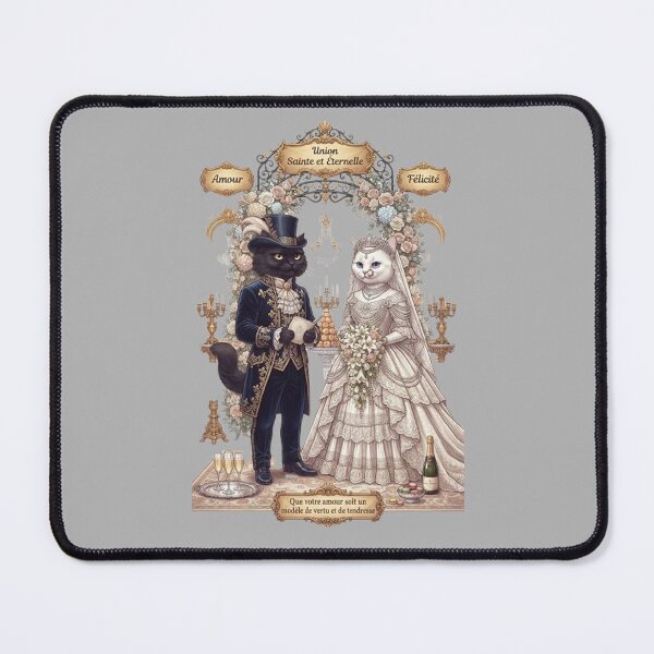 Item preview, Victorian Cat Wedding - Elegant French Romance & Feline Couple designed and sold by PetalsPaws.