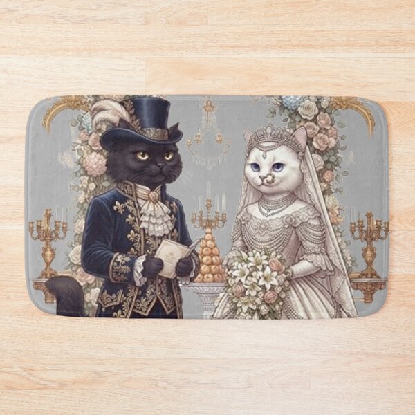 Item preview, Victorian Cat Wedding - Elegant French Romance & Feline Couple designed and sold by PetalsPaws.