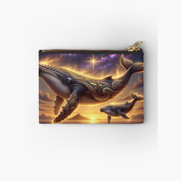 Item preview, Celestial Whale and Calf — Golden Flight Beneath the Stars designed and sold by Hawaii26.