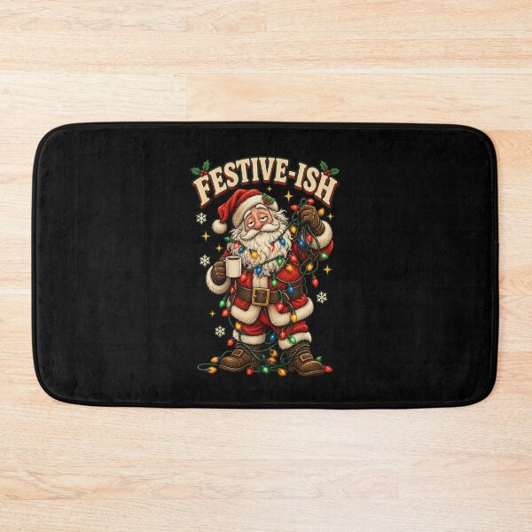 Item preview, Festive-ish Santa with Tangled Christmas Lights designed and sold by Side Quest Co..