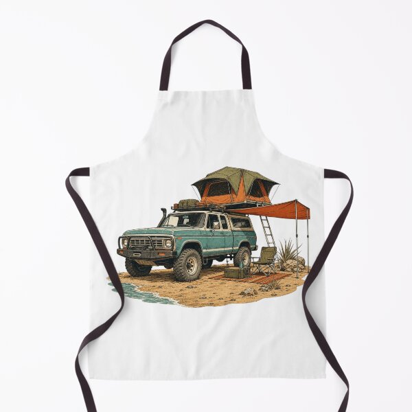 Item preview, Retro 4x4 Truck Rooftop Tent Beach Camping Cutout designed and sold by Retro Surf & Roam.