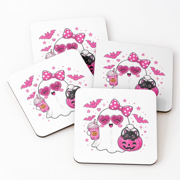 Item preview, Cute Pink Ghost Halloween Bow Heart Glasses Spooky designed and sold by Rahamkshop.