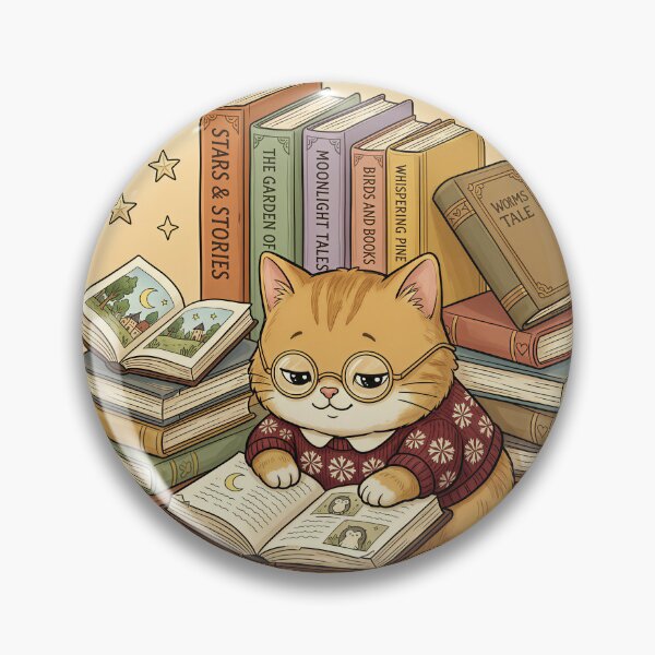 Item preview, Bookworm Cat Cozy Storybook Illustration Reading designed and sold by DIUMERI.