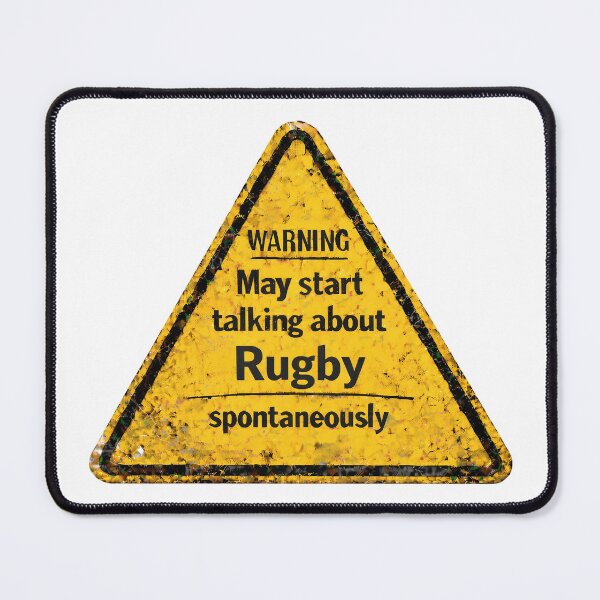 Item preview, Warning May Start Talking About Rugby Funny Sports Fan Design. designed and sold by The-T-In-Retro.