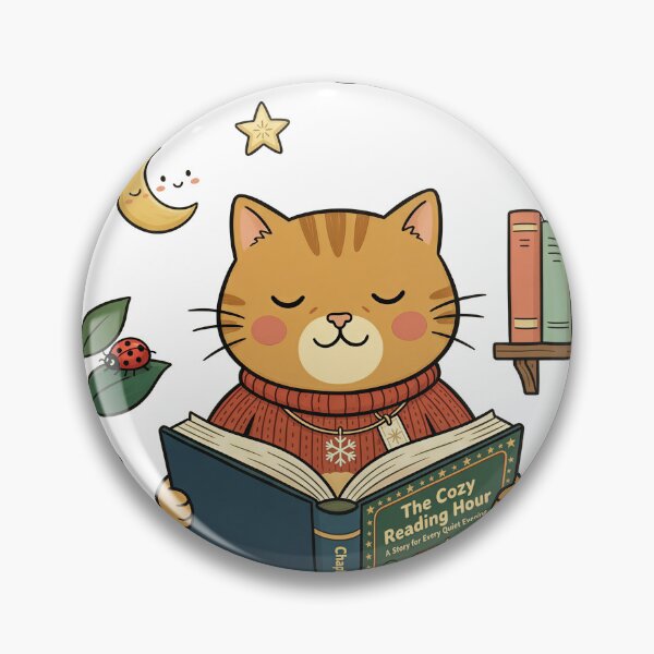 Item preview, Bookworm Cat #17 Cozy Storybook Illustration designed and sold by DIUMERI.