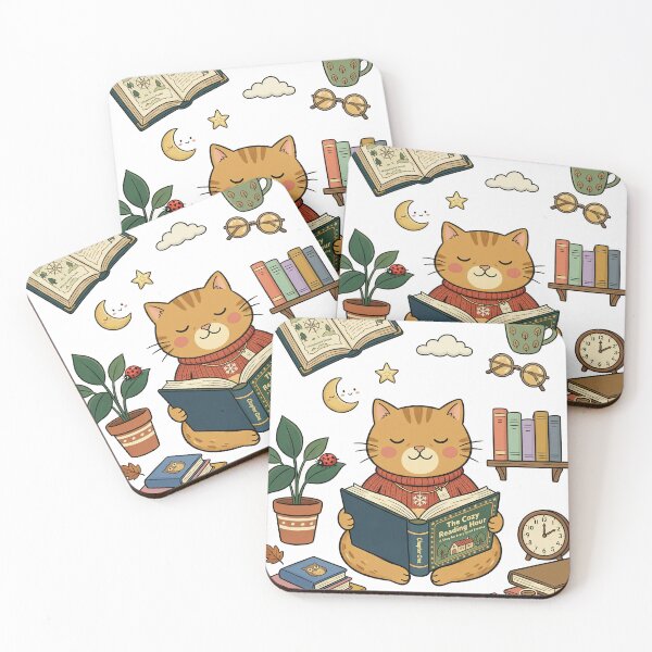 Item preview, Bookworm Cat #17 Cozy Storybook Illustration designed and sold by DIUMERI.