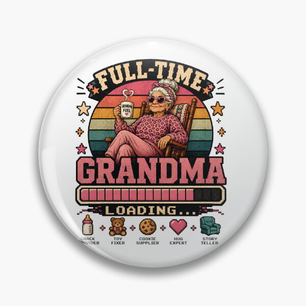 Item preview, Full-Time Grandma Loading - Funny Retro Grandma Retirement Gift Snack Provider designed and sold by Neurospicy Trolls.