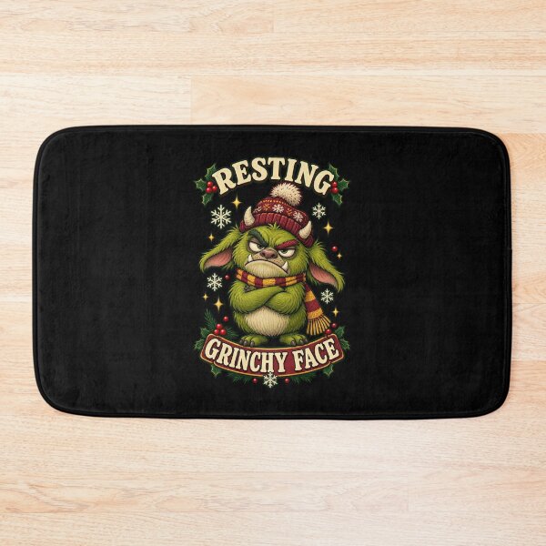 Item preview, Grumpy Green Holiday Monster designed and sold by Side Quest Co..