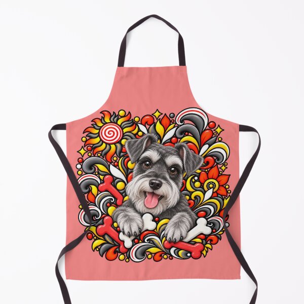 Item preview, Schnauzer Floral Art - Bones & Swirls Decor designed and sold by PixelsPaws.