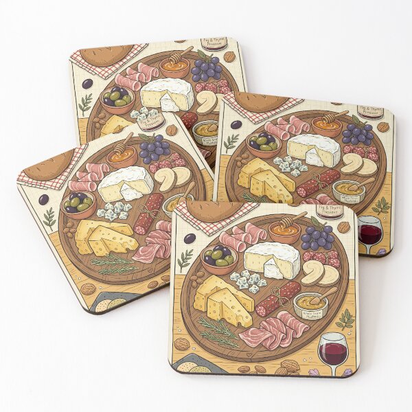 Item preview, Cheese & Charcuterie Cozy Storybook Platter Art designed and sold by DIUMERI.