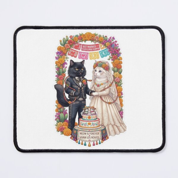 Item preview, Mexican Wedding Cats - Colorful Mariachi Fiesta Feline Couple designed and sold by PetalsPaws.