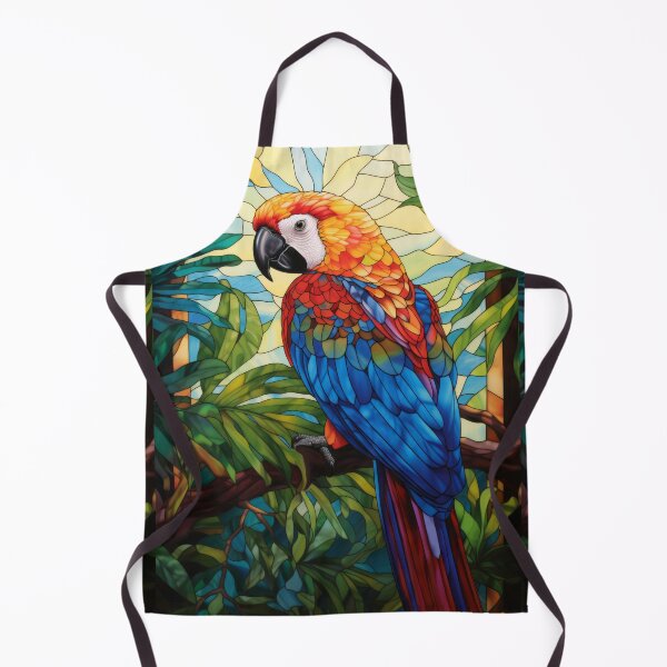 Item preview, Scarlet Macaw Parrot Stained Glass designed and sold by pinkal.