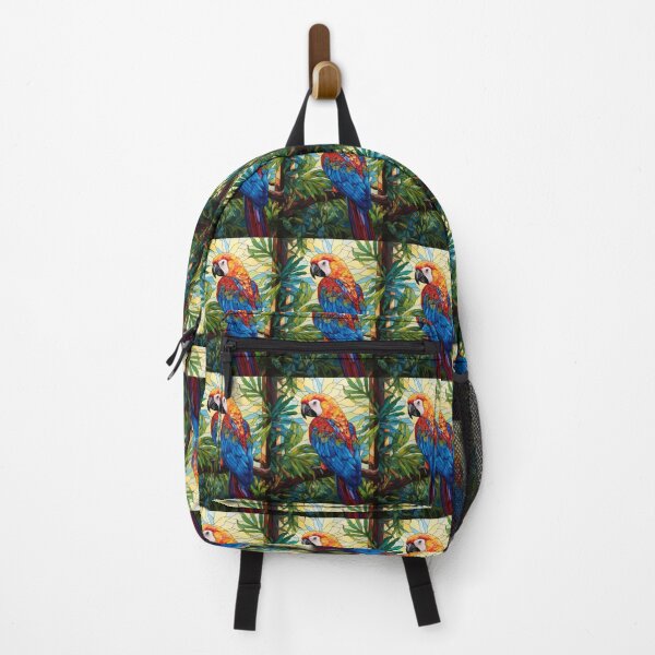 Item preview, Scarlet Macaw Parrot Stained Glass designed and sold by pinkal.