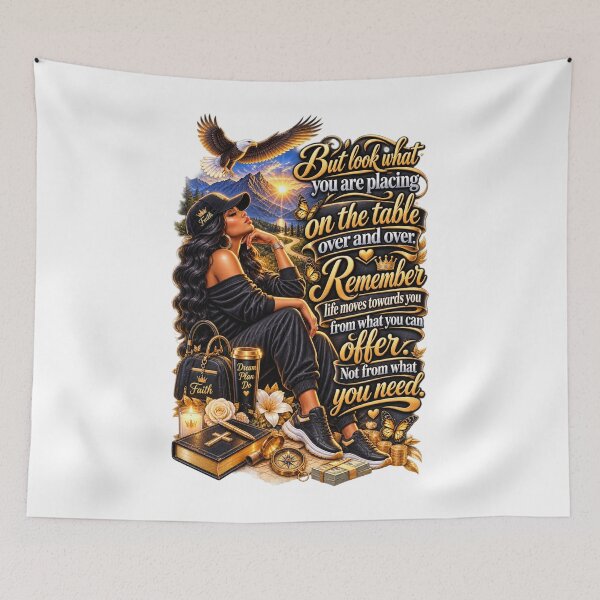 Item preview, African America Woman faith and successes Art - Motivational Christmas Wall Art designed and sold by LC&LCPlatform.