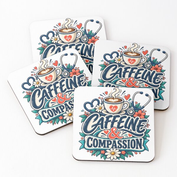 Item preview, Caffeine and Compassion Nurse Coffee Design designed and sold by DarnaWear.