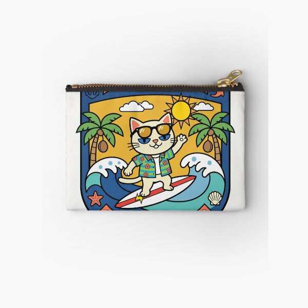 Item preview, Surfing Cool Cat #14 - Retro Flat Vector designed and sold by DIUMERI.
