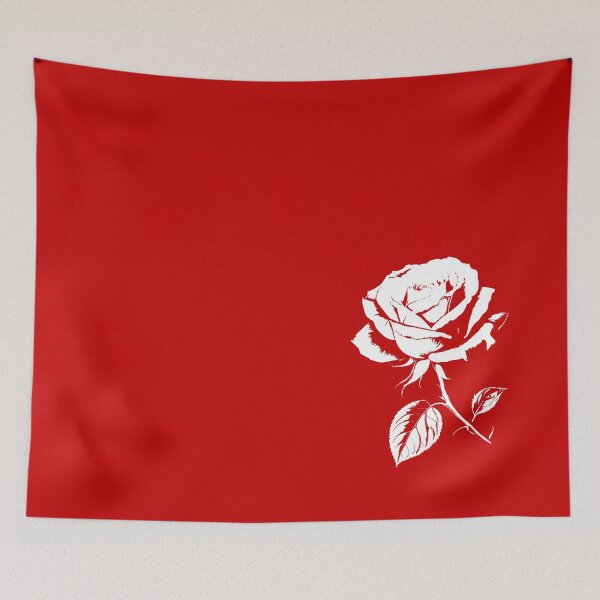 Item preview, Rose White on Black Vintage Urban Cool Design 2  on Red Shapes Mania designed and sold by Shapes-Mania.