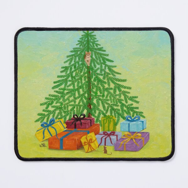 Item preview, Christmas Tree with Cat and Mouse designed and sold by Artworks by Wilma.