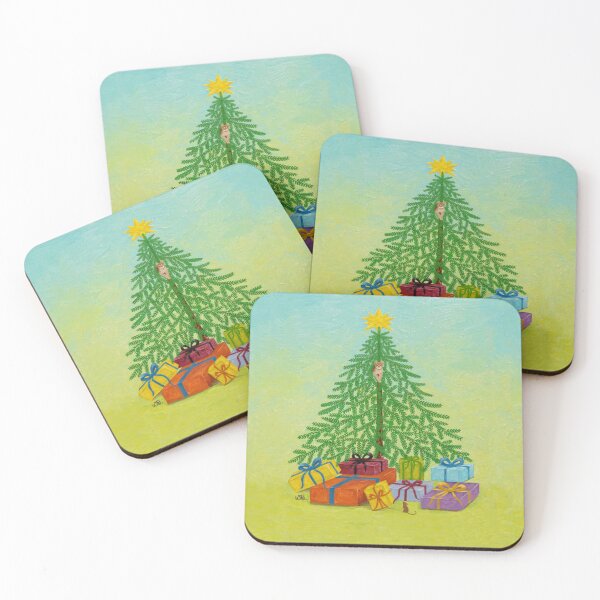 Item preview, Christmas Tree with Cat and Mouse designed and sold by Artworks by Wilma.
