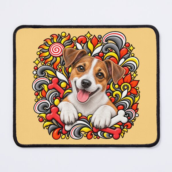 Item preview, Jack Russell Floral Art - Bones & Swirls Decor designed and sold by PixelsPaws.