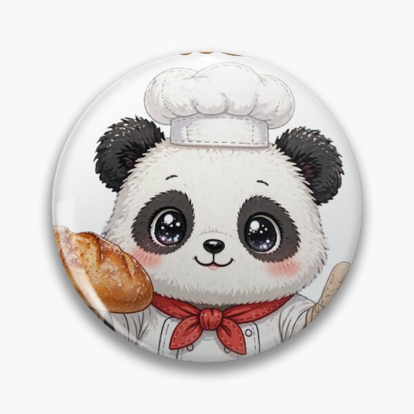 Item preview, Cute Panda Chef Holding Fresh Bread on Thursday - Kawaii Bakery Art designed and sold by Surviving Monday Club.