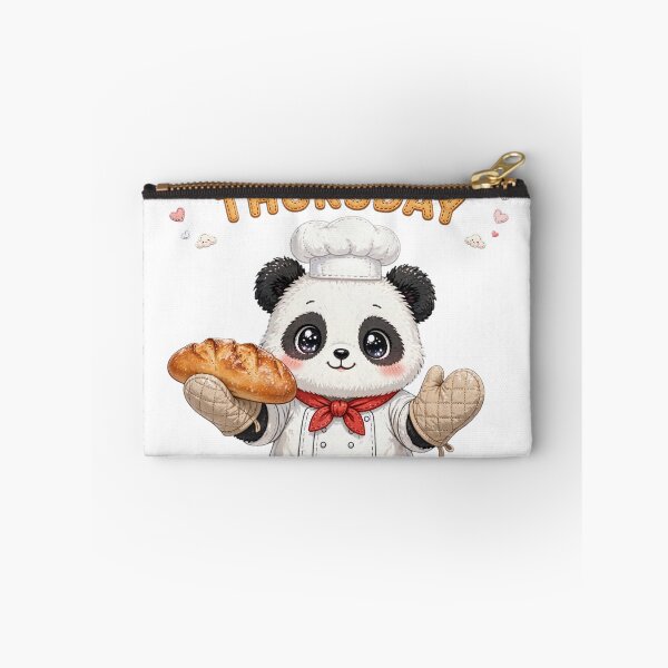 Item preview, Cute Panda Chef Holding Fresh Bread on Thursday - Kawaii Bakery Art designed and sold by Surviving Monday Club.