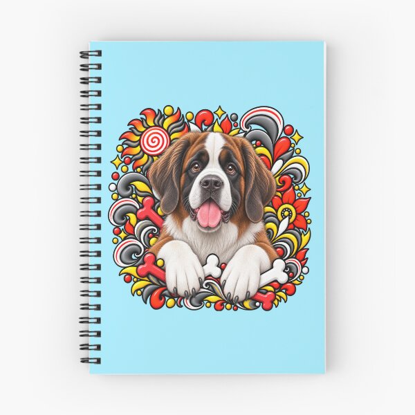 Item preview, Saint Bernard Floral Art - Bones & Swirls Decor designed and sold by PixelsPaws.