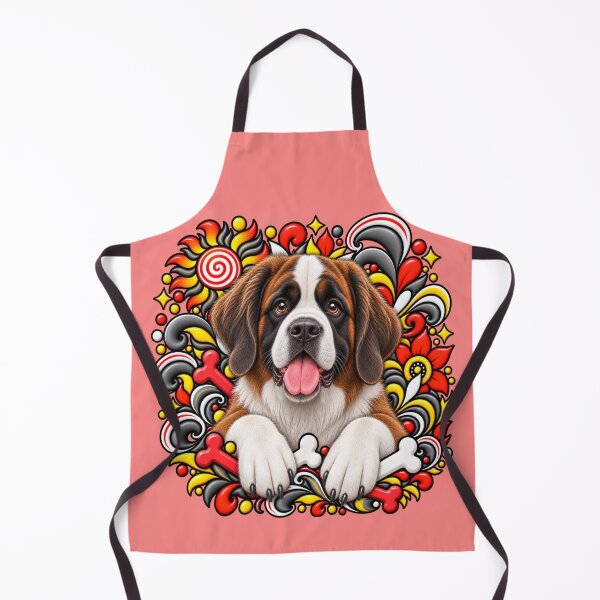 Item preview, Saint Bernard Floral Art - Bones & Swirls Decor designed and sold by PixelsPaws.