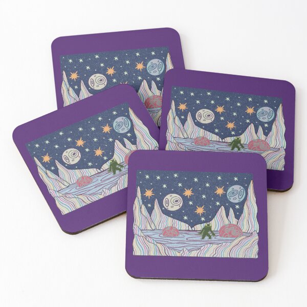 Item preview, Frogman Cryptid Home Planet | Cosmic Folk Art designed and sold by Whimsy Moth .