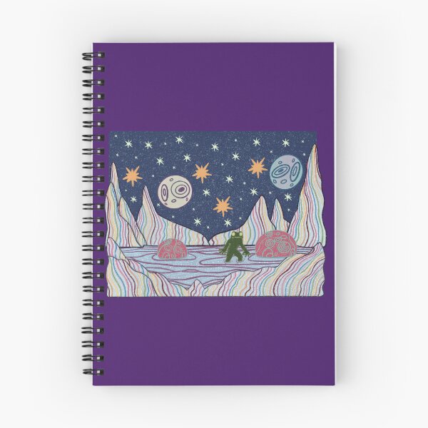 Item preview, Frogman Cryptid Home Planet | Cosmic Folk Art designed and sold by Whimsy Moth .
