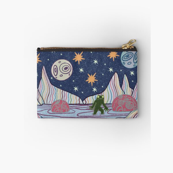 Item preview, Frogman Cryptid Home Planet | Cosmic Folk Art designed and sold by Whimsy Moth .