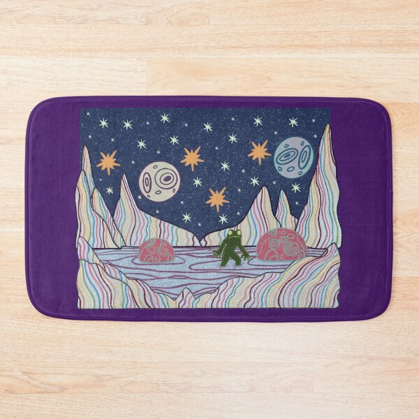 Item preview, Frogman Cryptid Home Planet | Cosmic Folk Art designed and sold by Whimsy Moth .