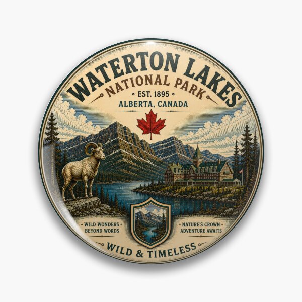 Item preview, Vintage Waterton Lakes National Park Canada designed and sold by T-Motive.