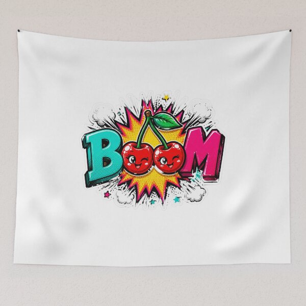 Item preview, Cherry BOOM Pop Art Sticker designed and sold by Pigmentra.