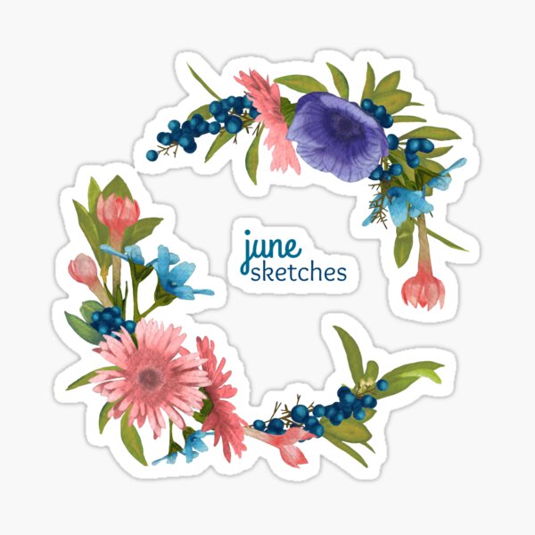 Floral Flower Wreath Sticker
