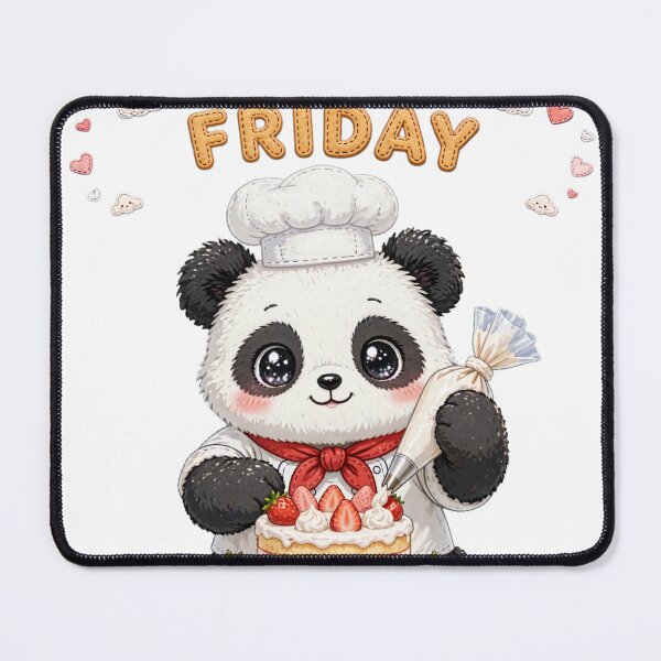 Item preview, Cute Panda Chef Decorating Cake on Friday - Kawaii Baking Art designed and sold by Surviving Monday Club.