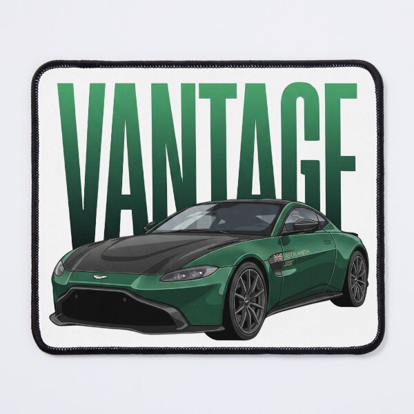 Item preview, Aston Martin Vantage Green Carbon Fibre British Sports Car Vector Art designed and sold by Motorline44.