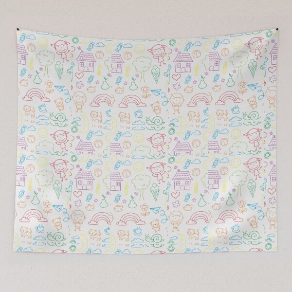 Item preview, Cute Kids Doodle Seamless Pattern – Colorful Playful Childhood Illustration designed and sold by Kruti Collection.