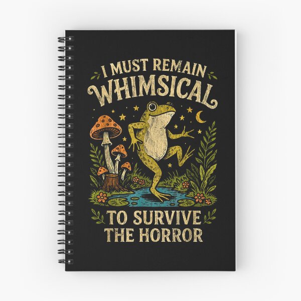 Item preview, I Must Remain Whimsical To Survive The Horror Frog Cottagecore designed and sold by Rahamkshop.