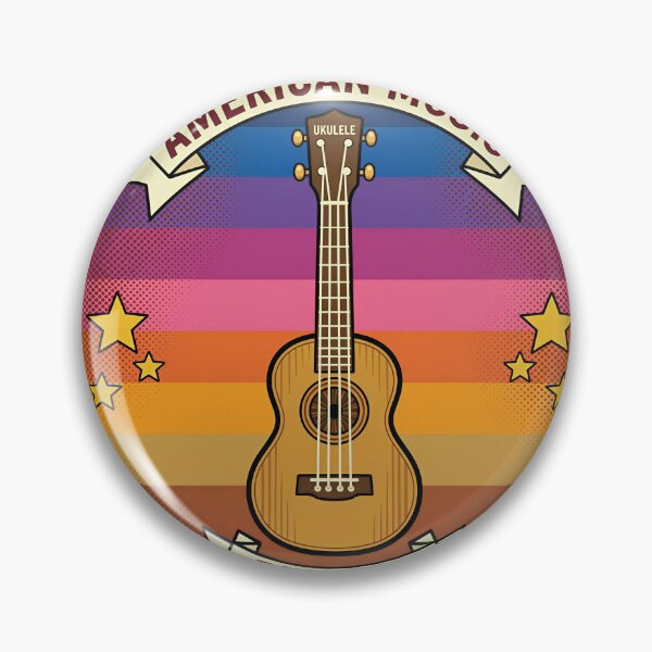 Item preview, Ukulele Sunset Jam Retro Badge designed and sold by DIUMERI.