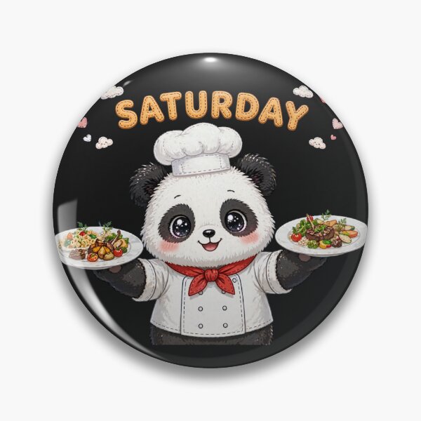 Item preview,  Cute Panda Chef Serving Dinner on Saturday - Kawaii Food Art designed and sold by Surviving Monday Club.