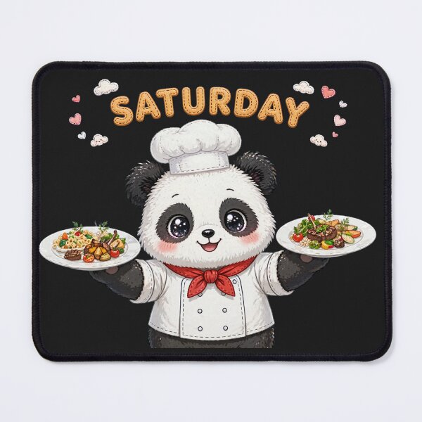 Item preview,  Cute Panda Chef Serving Dinner on Saturday - Kawaii Food Art designed and sold by Surviving Monday Club.
